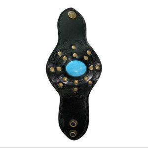 Three Bird Nest Leather Wrist Cuff